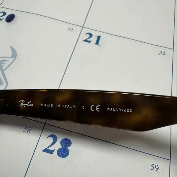 Ray-Ban POLARIZED RB 2132 New Wayfarer 58/18 Dark Tortoise Sunglasses ~Rare Size - Picture 11 of 11